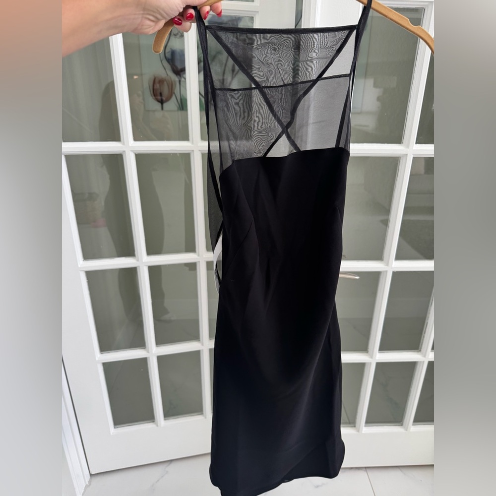 Amanda Uprichard Black Sheer Mini Dress